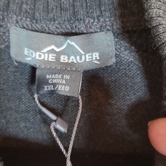 Eddie Bauer soft grey knit breathable 1/2 zip pullover sweater NWT sz XXL NWT - Picture 5 of 10